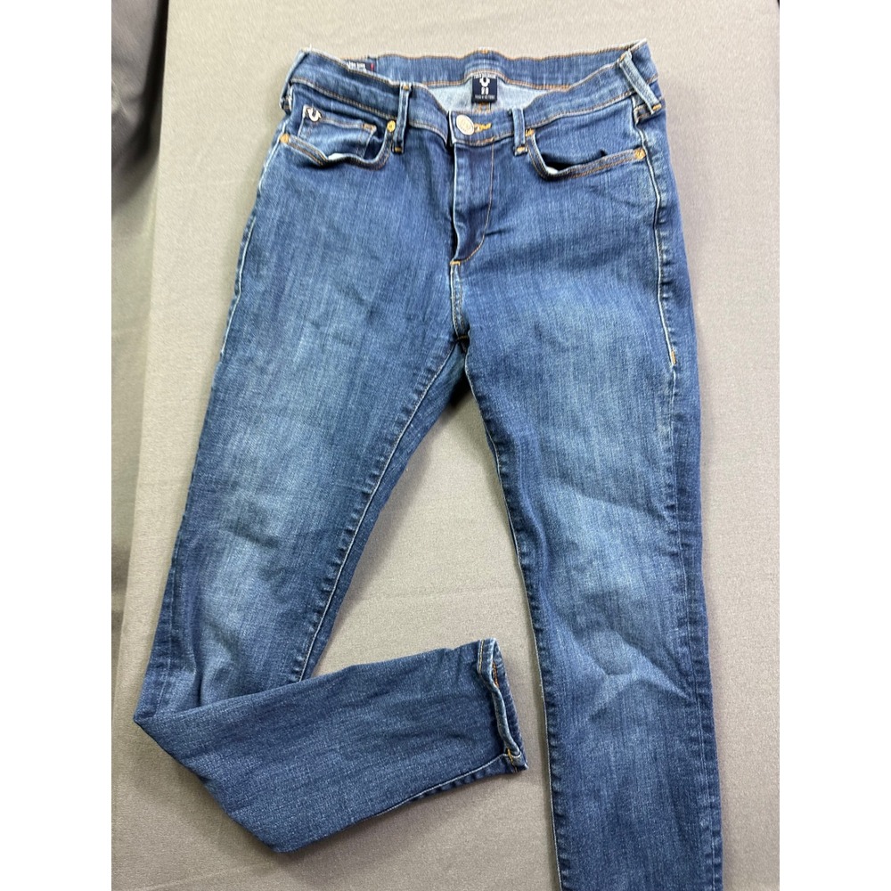 True Religion Halle Mid Rise Super Skinny Jeans Blue Medium Wash Women's Size 28